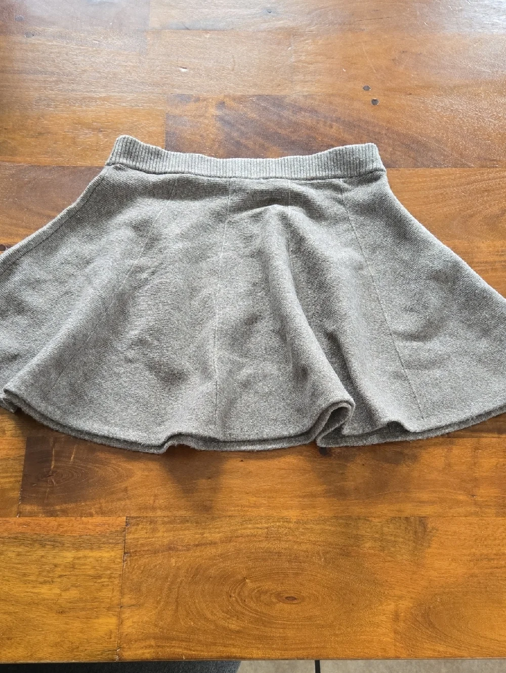 Free People Knit Wool Blend Skater Mini Skirt Taupe Brown Size Small